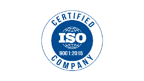 A certified company seal for iso 9 0 0 1 : 2 0 1 5