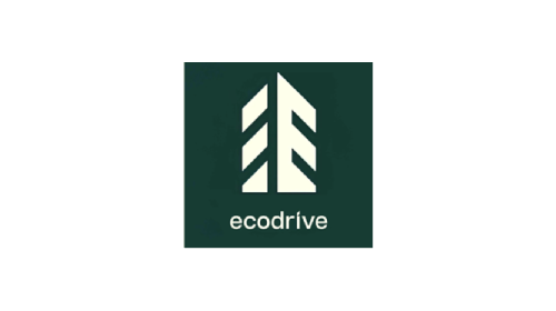 A green square with the word ecodrive written in it.