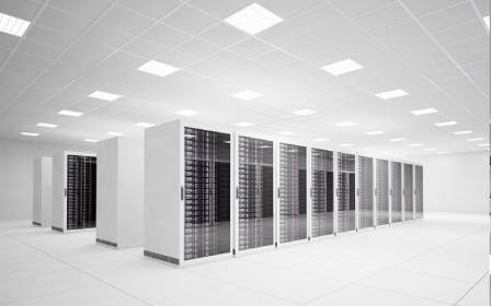 Modern data center server racks.